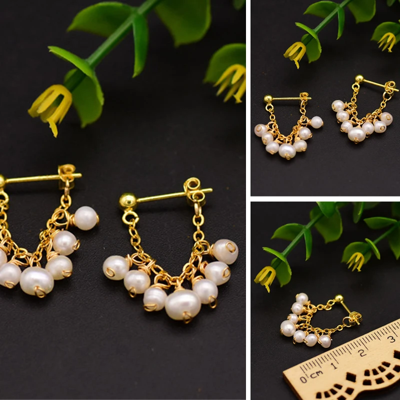 

Natural Freshwater Pearl Earrings for Women Party Tassel Beads Drop Earring Fine Jewelry Wedding Party Gifts Fashion Jewellery