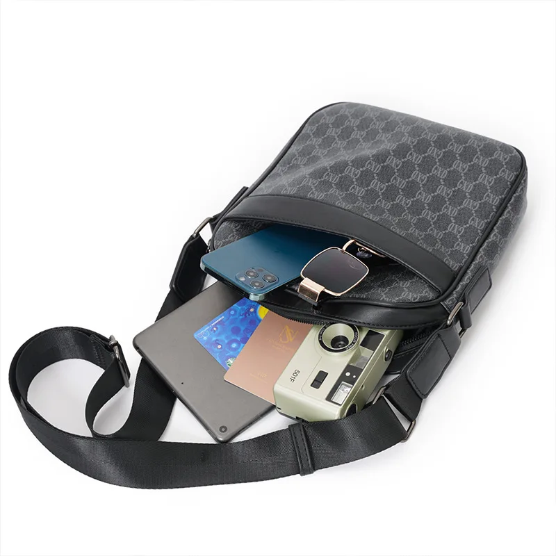 Модная сумка через плечо в клетку мужская деловая роскошная дизайнерская на