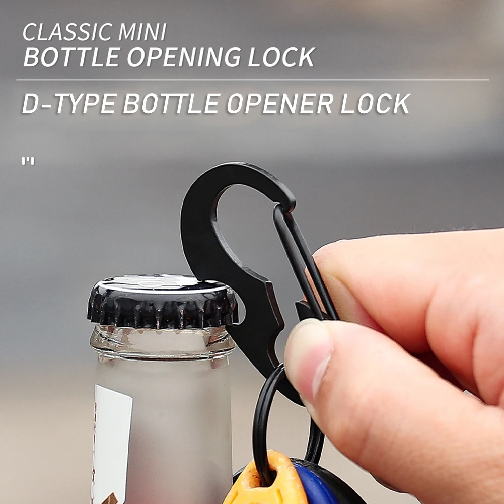 

D Shaped Carabiner Stainless Steel Hanging Buckle Quickdraw Clip Sping Snap Hook Key Ring Chain Karabiner HikingTool New Style