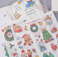 cute cartoon christmas santa claus stickers crafts and scrapbooking stickers student label diy decorative sticker kids toy stick
