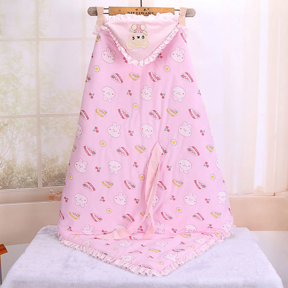 

BibiCola Newborn Thermal Soft Fleece Blanket Winter Solid Bedding Set Cotton Quilt Infant Bedding Swaddle Wrap