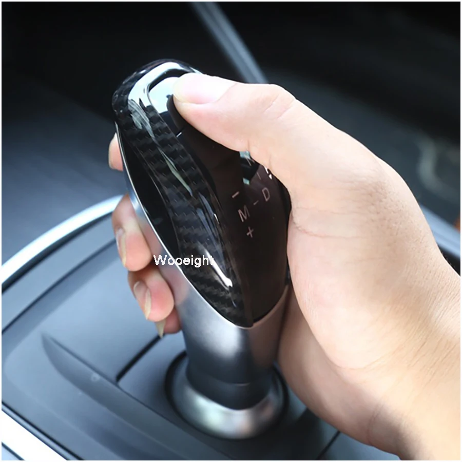 

Wooeight Carbon Fiber Style Interior Gear Shift Shifter Knob Frame Cover Trim Fit For Alfa Romeo Giulia Stelvio 2017 2018 2019