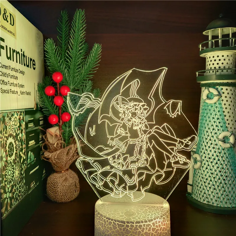 Аниме 3d лампа Touhou Project Remilia Scarlet фигурка ночной Светильник для детей девочек