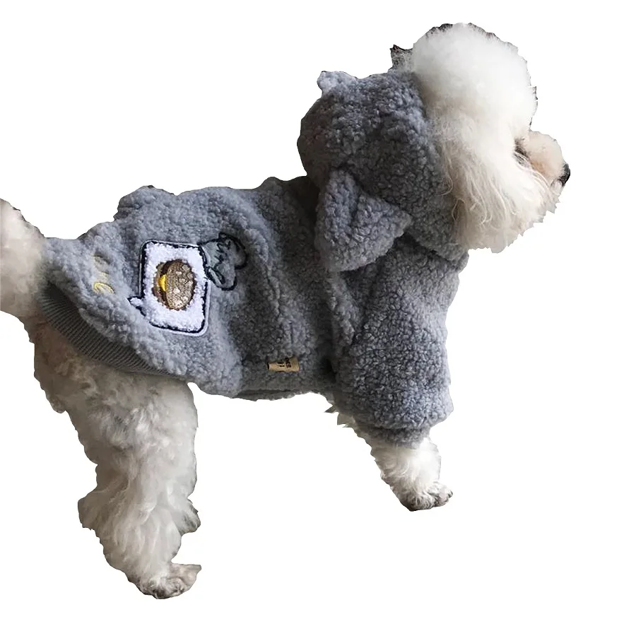Winter Dog Clothes Hoodies Pet Puppy Dog Coat Autumn Pink Cotton Thick Clothes For Small Medium Dog Clothing