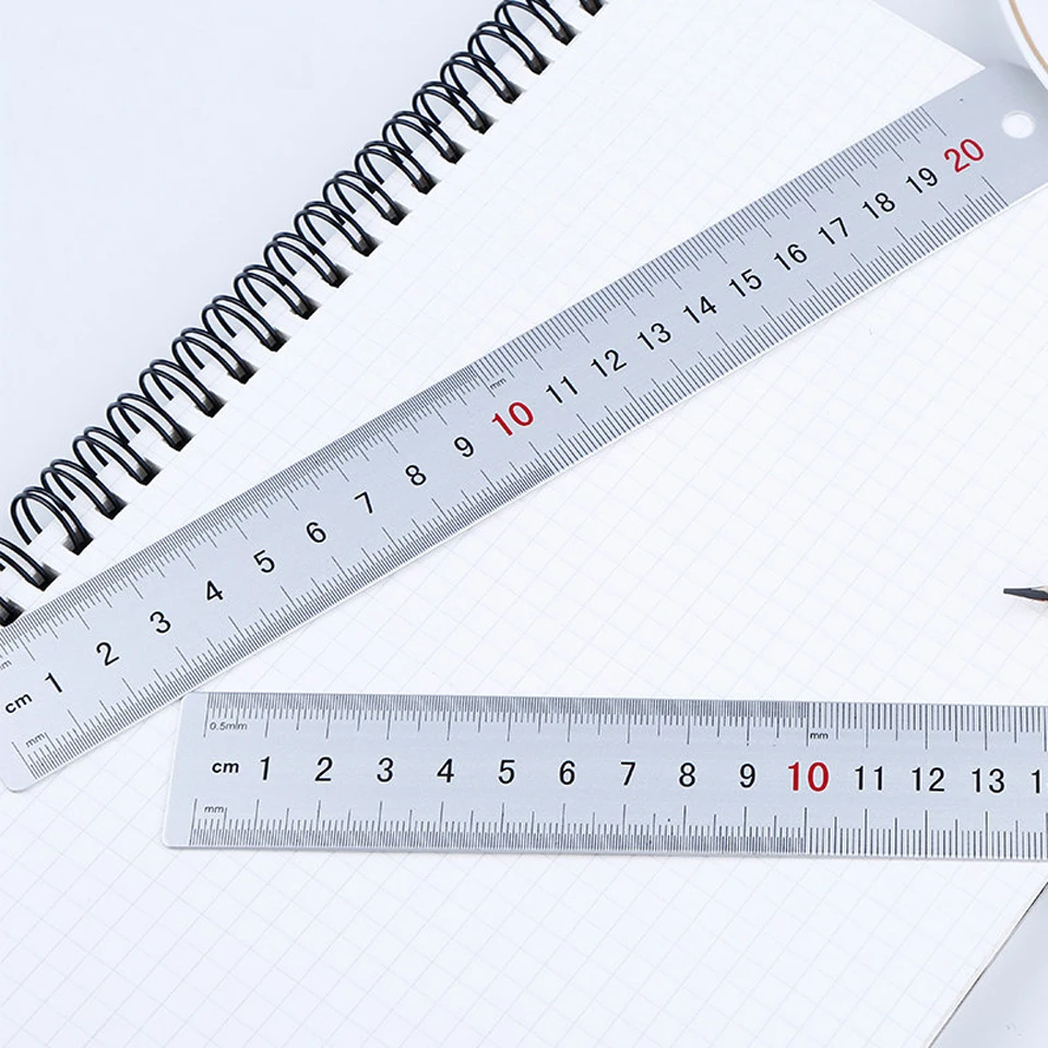Металлическая линейка из алюминиевого сплава двойная шкала 20 см 8 дюймов