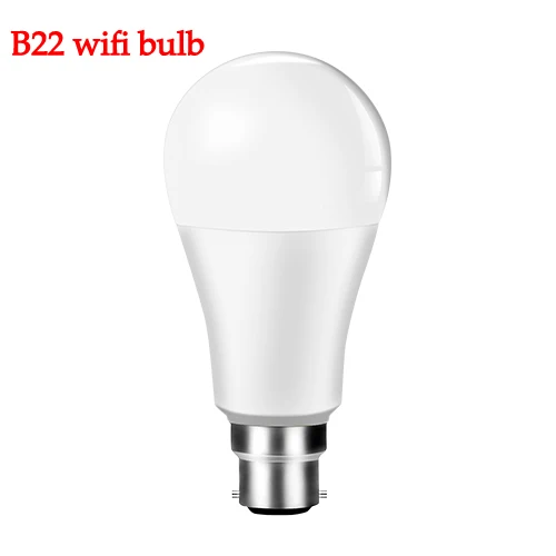 15 Вт B22 E27 E14 Светодиодный смарт-лампочка с регулируемой яркостью Wifi лампа приложение дистанционное управление настольная лампа работа с Alexa и Google Assistant украшение - Испускаемый цвет: B22 wifi bulb