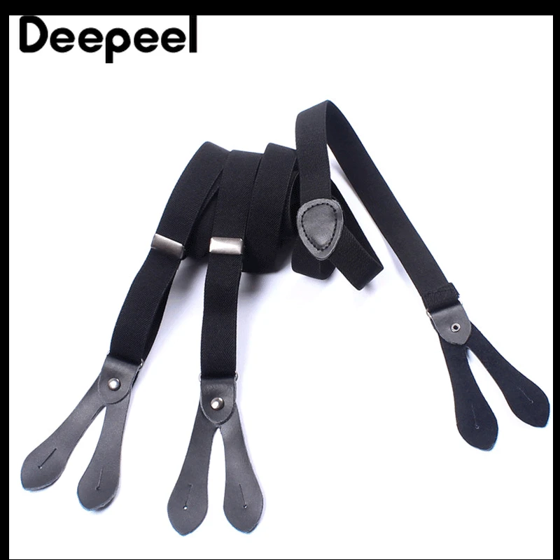 Deepeel 1 шт. 2 0 см * 110 унисекс на кожаных подтяжках черные повседневные дикий Кнопка
