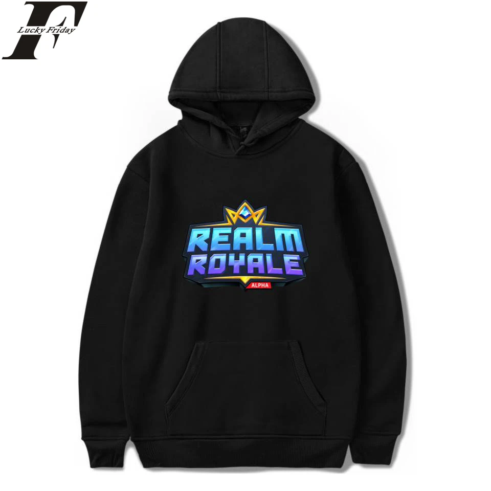 Мужская толстовка с капюшоном черная новинка Realm Royale толстовки для мужчин/женщин