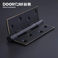 One Piece-Dooroom Brass Thick Bearing Hinges 4"x3"x3mm, 5"x3"x3mm Solid Wood Door American Black Gold Mute Hinges With Screws
