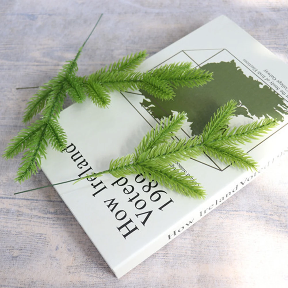 Искусственная Зеленая сосна игла для свадьбы Рождественский фотоподарок