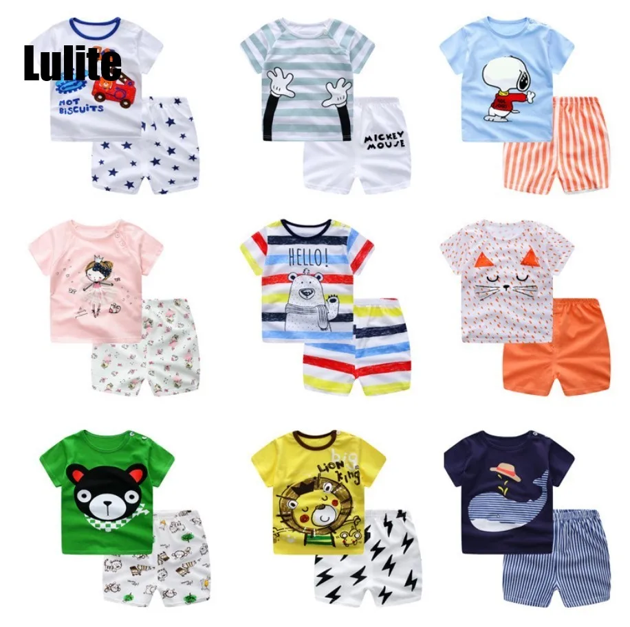 

Baby cotton, baby short sleeve suit, new summer 2020, baby clothes, boys and girls summer wear, fashion