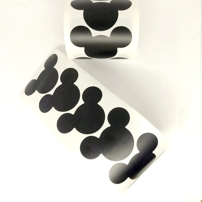 

CUTE MICKEY SHAPE REMOVABLE WATERPROOF BLACKBOARD PVC LABEL STICKER 50X35MM