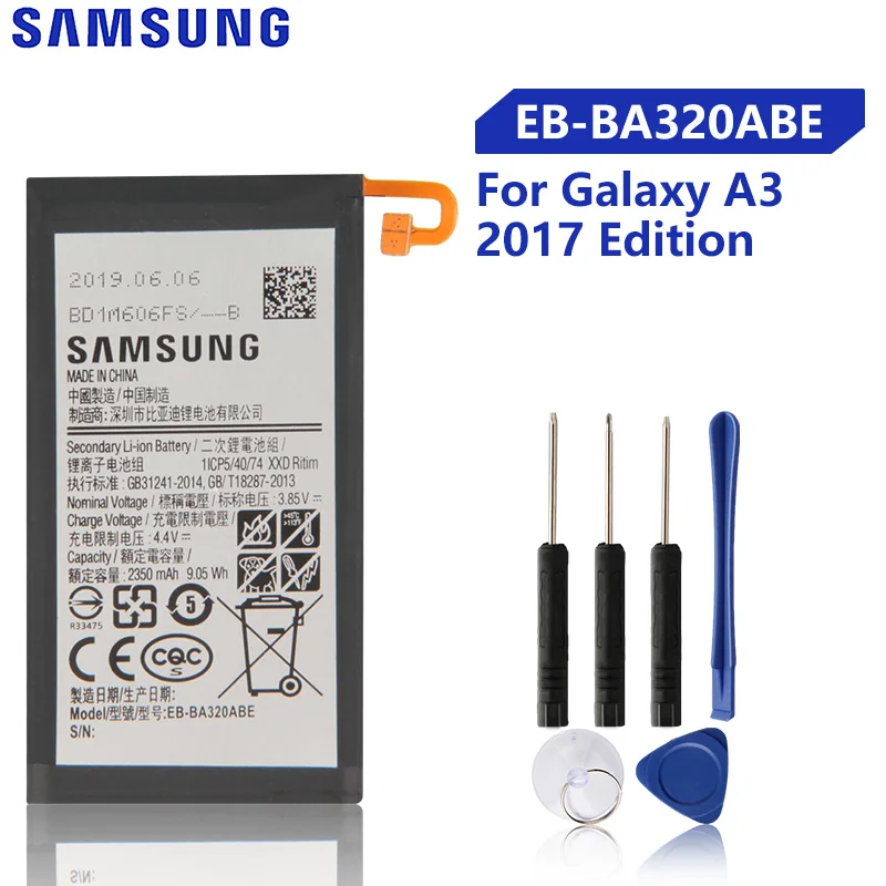 Оригинальная запасная батарея Samsung для Galaxy A3 2017 A320 Edition телефона 2350