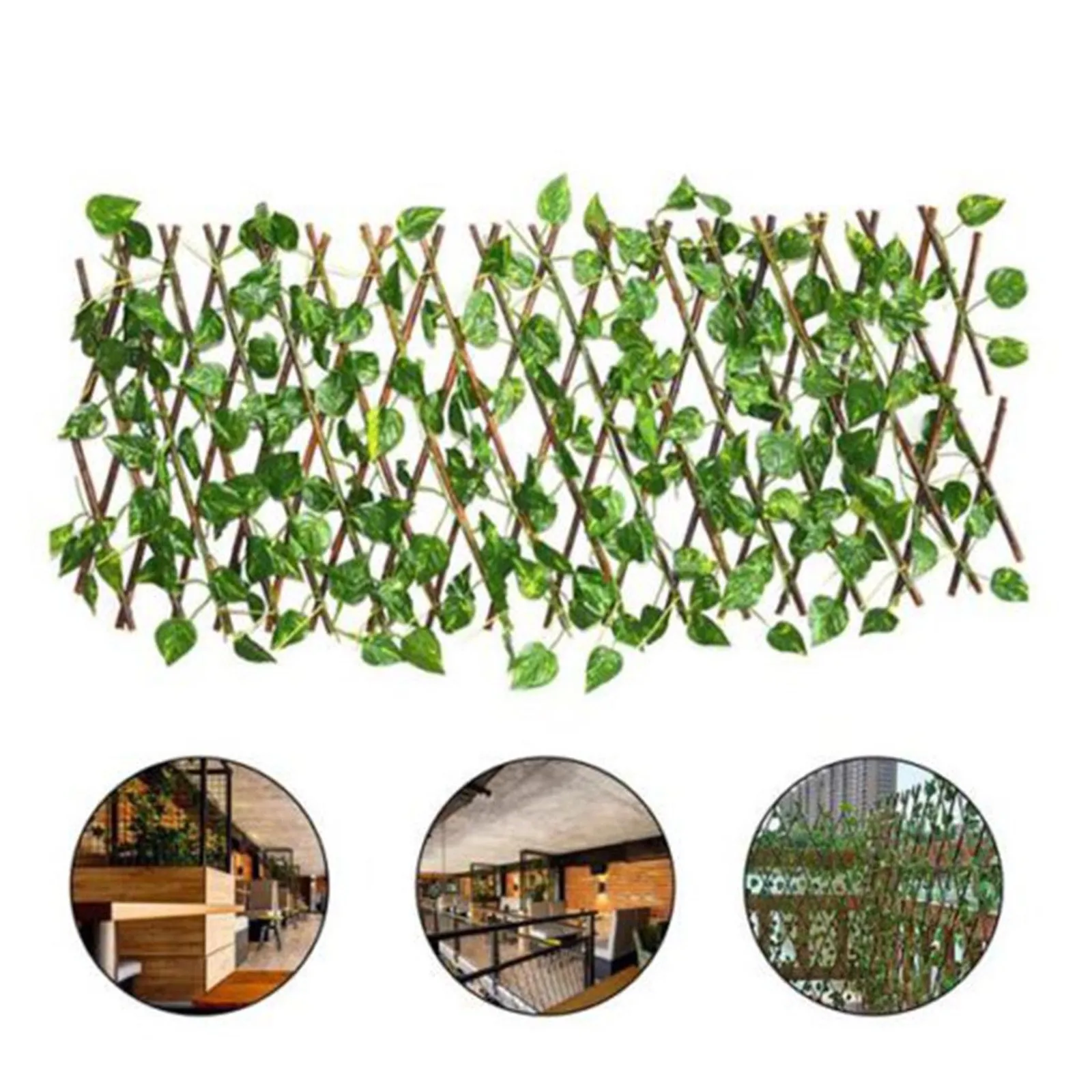 

Telescopic Fence Stretches Artificial Garden Plant Fence Anti-Ultraviolet Creeper / Begonia / Green Radish / Grape Leaf WY