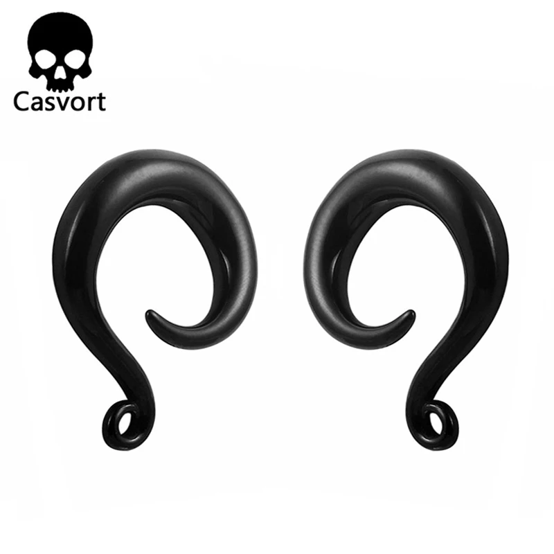 black Casvort, 2 шт., новые ювелирные изделия, все из нержавеющей стали, серьги для пирсинга, модные крючки для ушей, висячие, упругие, пара, распродажа - Окраска металла: black
