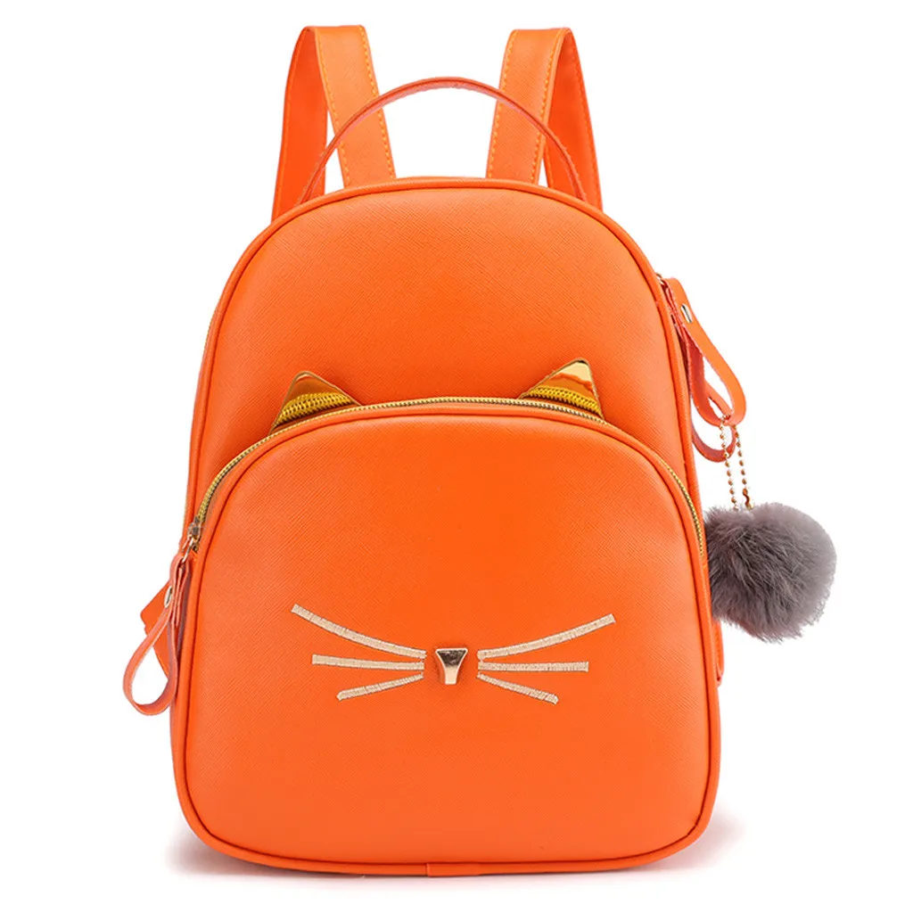 Мини-сумки для девочек Harajuku женский рюкзак из искусственной кожи Модные Kawaii рюкзаки для девочек с кошкой маленькие милые популярные цветные женские рюкзаки