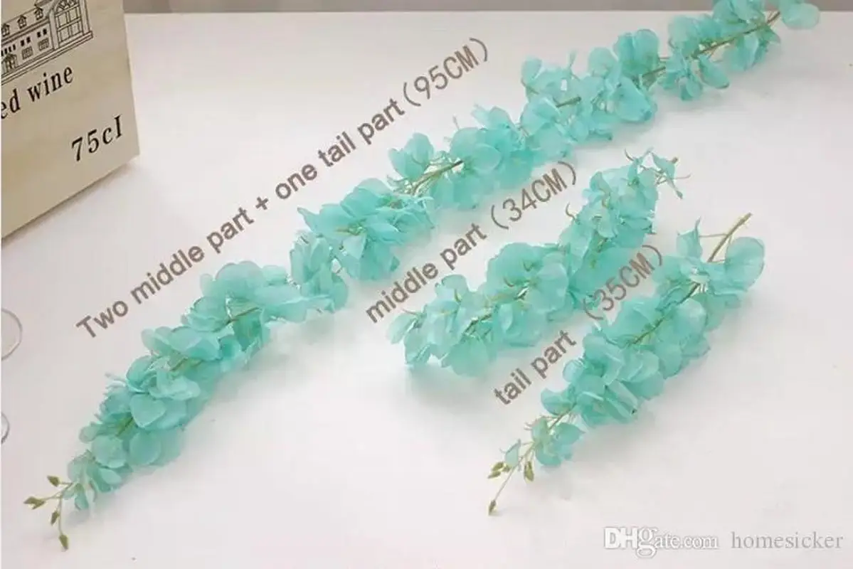 

Artificial Silk Flower Wisteria Vine Rattan DIY Garland For Wedding Centerpieces Decorations Home Ornament 5 colors