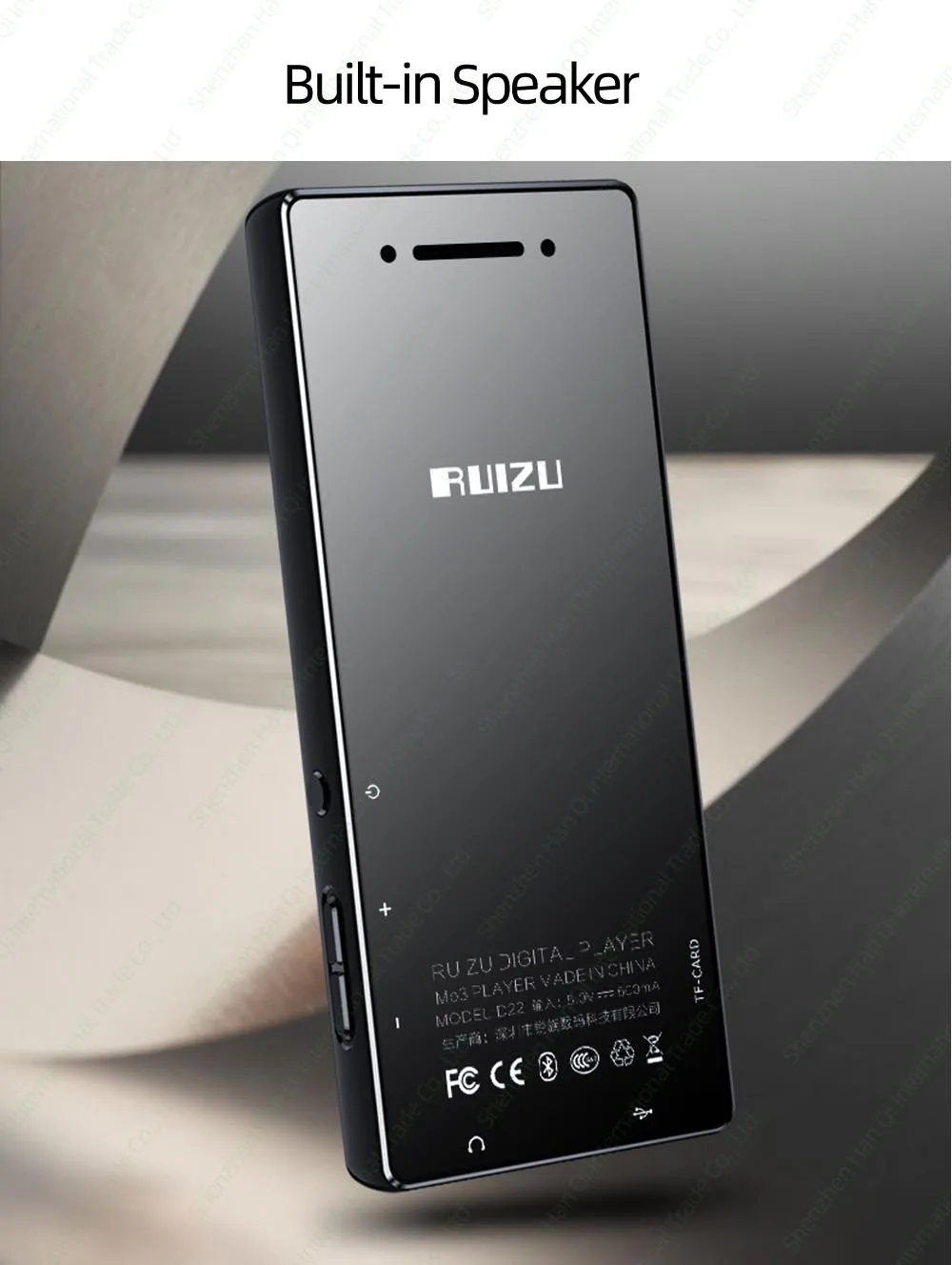 Ruidu D22 Bluetooth MP3-плеер портативный аудио музыкальный плеер 8 Гб со встроенным динамиком поддержка fm-радио, запись, электронная книга, шагомер