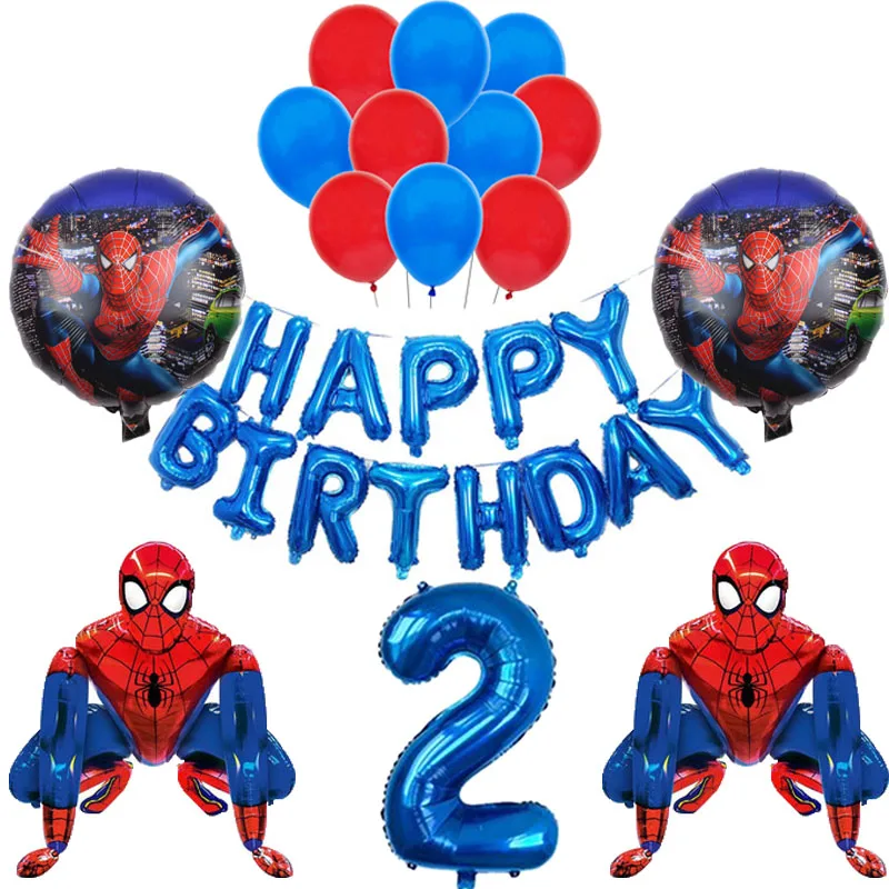 

1Set Super Hero 3D Spiderman Marvel Foil Balloon Set Latex Air Globos Birthday Party Decoration Baby Shower Inflatable Kids Toy