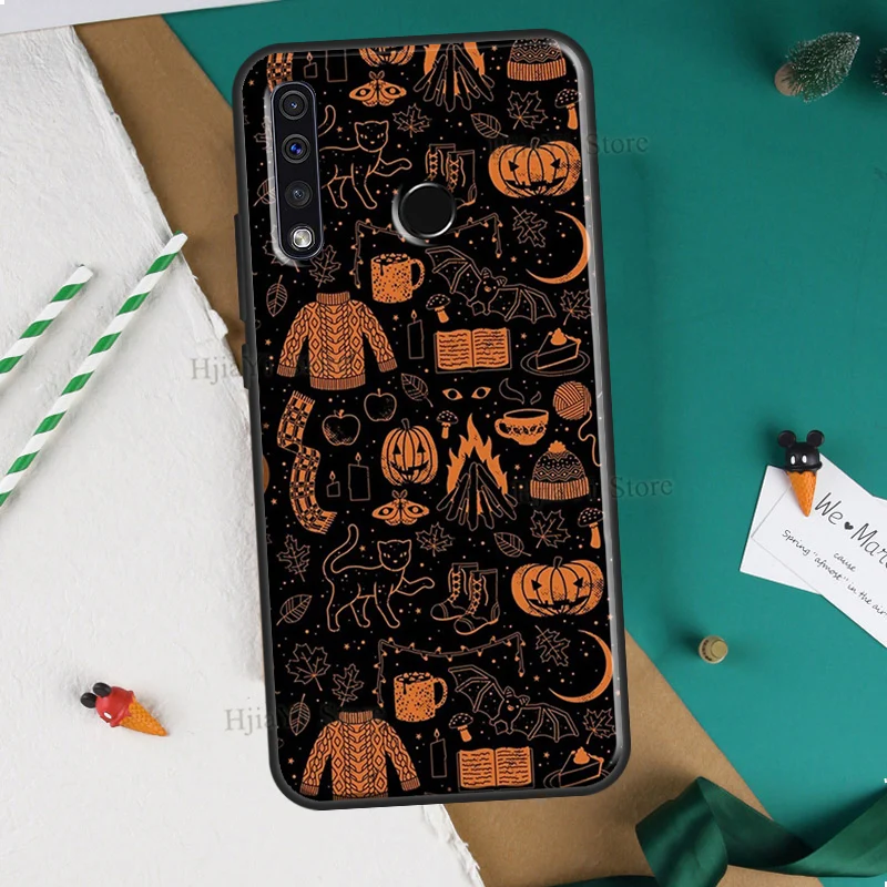 Pumpkin Bat Witch Cover For Huawei Honor 10 Lite 9 20 10i 8X 9X 10X 8A 9A 8S 9S 4C 6C 7C 7A Pro |