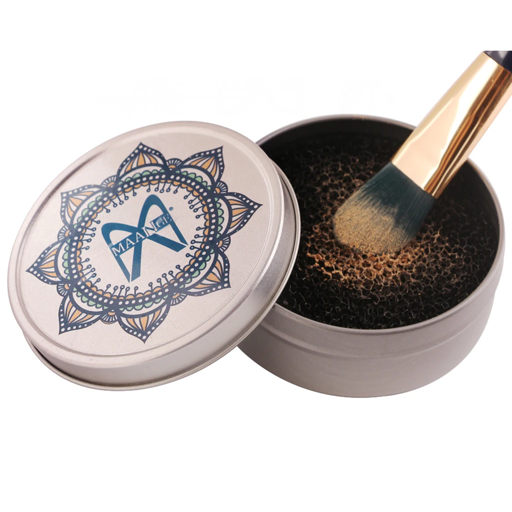 Губка для теней век переключатель щетка коробка очистки цветное средство снятия