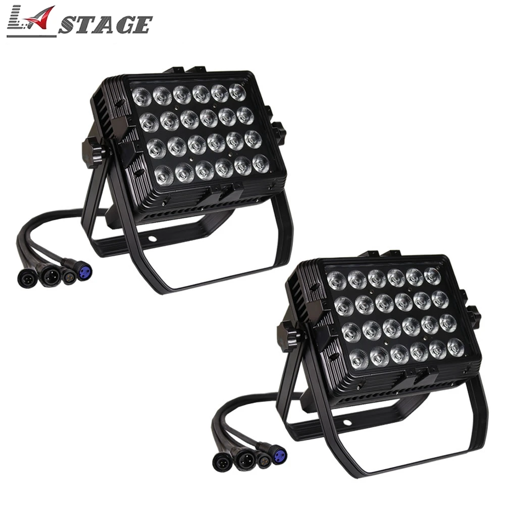 

Free Shipping 2pcs/lot 24x18W RGBWA UV 6IN1 Square Shape Led Wall Washer Light Tyanshine Leds 24pcs High Power Waterproof IP65