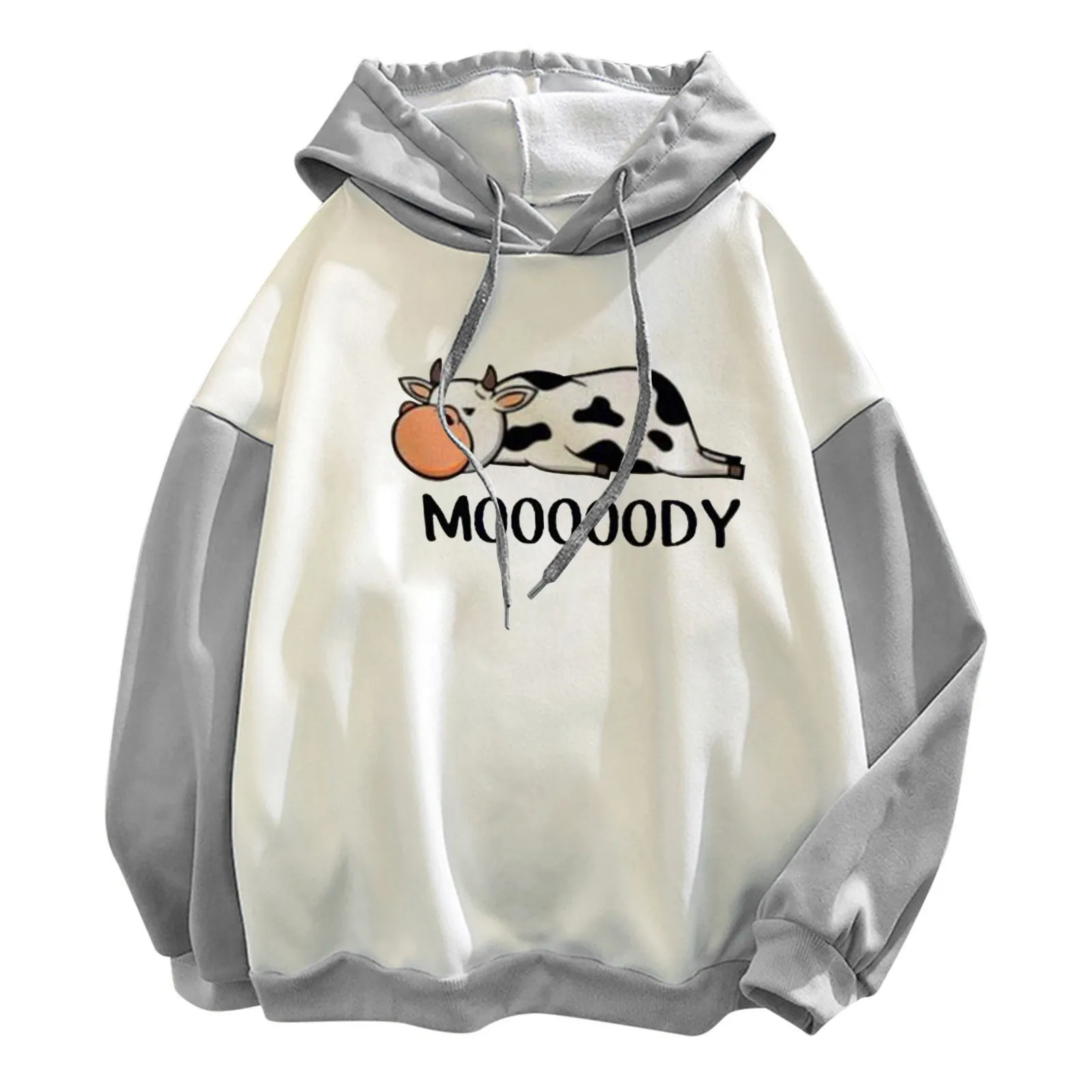 58# Women Autumn Cartoon Print Hoodies Long Sleeve Hooded Sweatshirt Winter Casual Plus Size Fashion Loose Pullover Tops