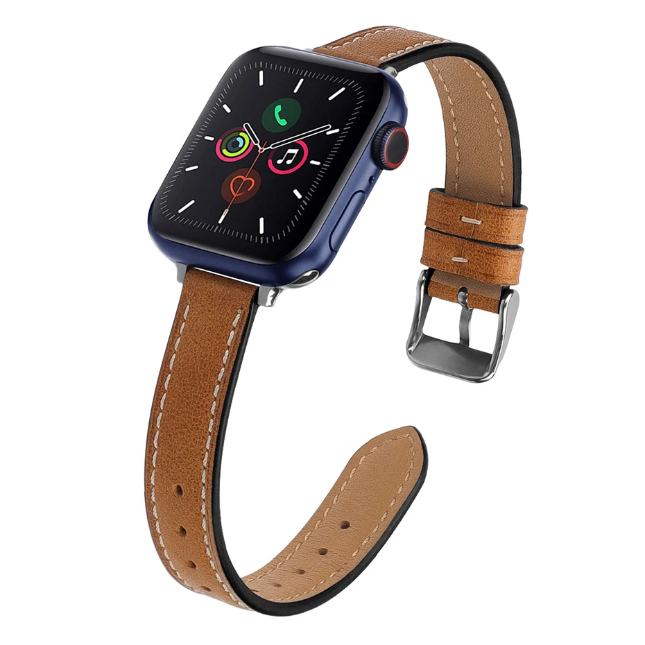 

14mm Leather strap For apple watch band 42mm 44mm iwatch Series SE 6 5 4 3 2 1 Accessories loop 38mm bracelet Replacement 40mm