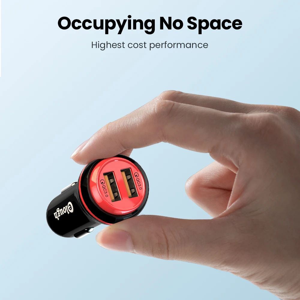 

Elough 2USB Car Charger Quick Charger 3.0 PD3.0 Mobile Phone 20W Max Fast Charging Adapter For iPhone Huawei Xiaomi Samsung