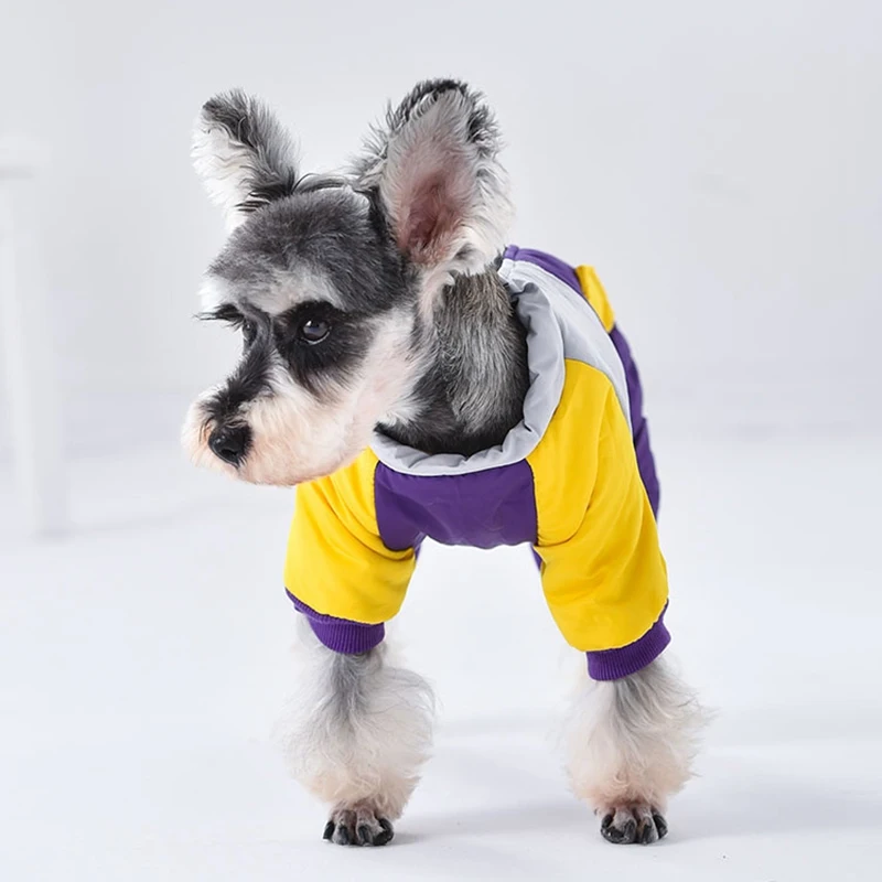 Pet Одежда с принтом в виде собак зимние теплые DogCoat комбинезон утепленная для