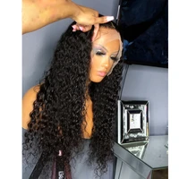 brazilian water curly super thick 13x4 lace front human hair wigs 26 28 30inch deep wave long frontal wig for black women