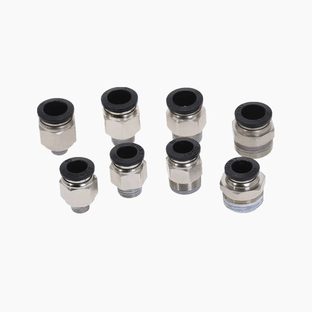 Пневматические Фитинги PC10 PC12 PC14 PC16 мм наружная резьба 1/8 1/4 3/8 1/2 01 02 03 04 для