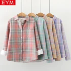 Новинка 2021, зимняя теплая Женская флисовая утепленная клетчатая рубашка, повседневная куртка, женские рубашки, стильное пальто, бархатная верхняя одежда, женская одежда