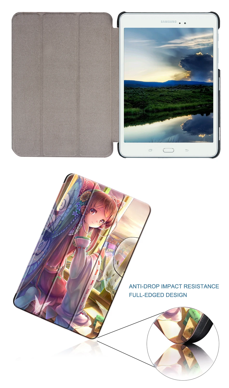 MTT для samsung Galaxy Tab S2 8," чехол для планшета SM-T710 T715 мультяшный аниме девушка из искусственной кожи флип умный чехол защитный чехол