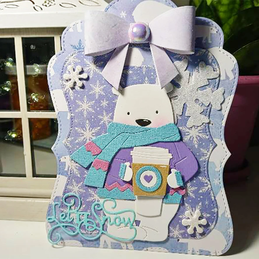 Новый стакан снеговик металлические режущие штампы рождественские трафарет