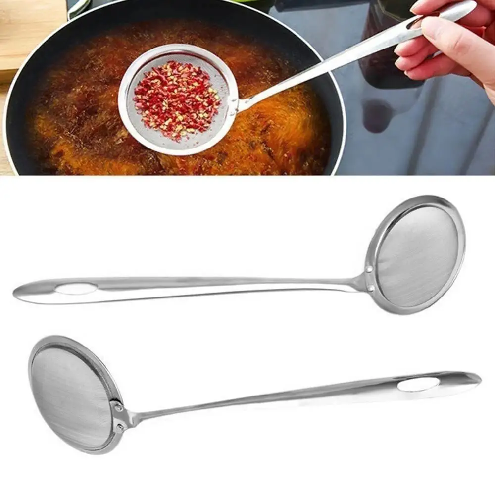 

50%HOTStainless Steel Mesh Spoon Sifter Sieve KitchenwareS1 Cooking Skimmer Strainer