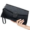 Womens Genuine Leather Evening Day Clutch Bags For Weddings Ladies Crocodile Pattern Envelope Crossbody With Chain Wrist Strap 1