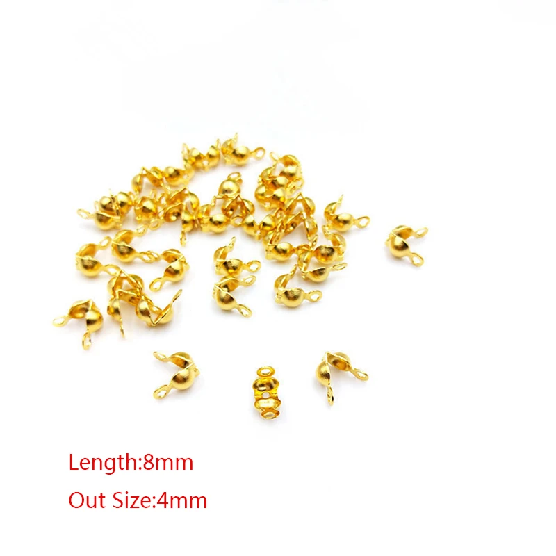 Gold 8x4mm 50 шт./лот, 8x4 мм, 4x2,5 мм, бусины из нержавеющей стали, Шариковая цепь, коннектор, Концевая застежка для DIY, ожерелье, браслеты, изготовление ювелирных изделий - Цвет: Gold 8x4mm