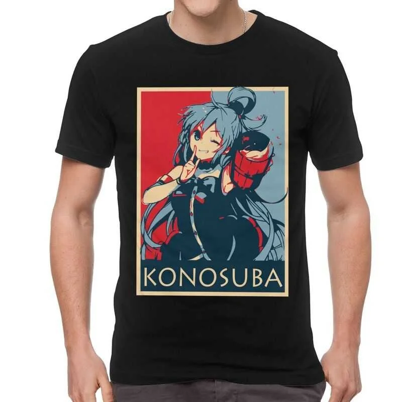 

Tshirt Megumin Men Unique Tee Tops Cotton T Shirt Short Sleeve Kono Subarashii Anime Manga Konosuba T-shirts Gift Idea Clothing