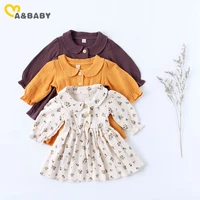 0 4y vintage toddler baby kid girls dress flower long sleeve ruffles a line dress for girls autumn spring costumes