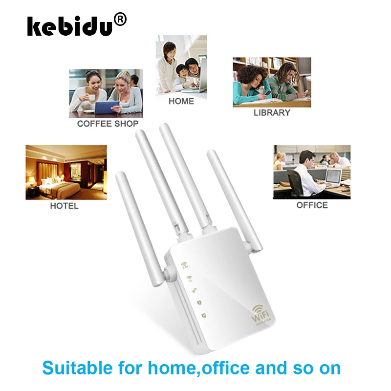 Kebidu 1200 Мбит/с Домашний Беспроводной роутер WI FI ретранслятор 2 4 г/Wi Fi 5 ГГц Wi