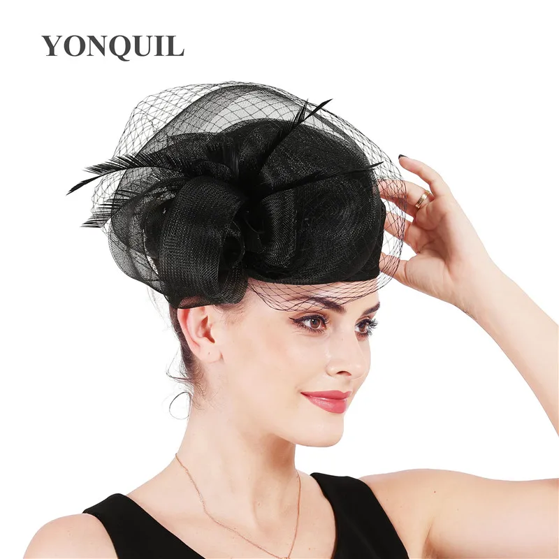 Высокое качество Красный Kenducky шляпы Котелки с вуали для торжественного случая