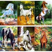5d diy diamond painting full square round drill steed diamond embroidery animals cross stitch home decor crafts manual art gift