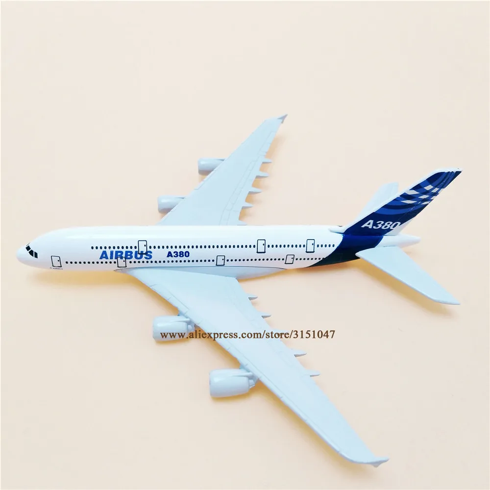 16 см воздушный прототип Airbus 380 A380 Airlines модель самолета из сплава металла литья под