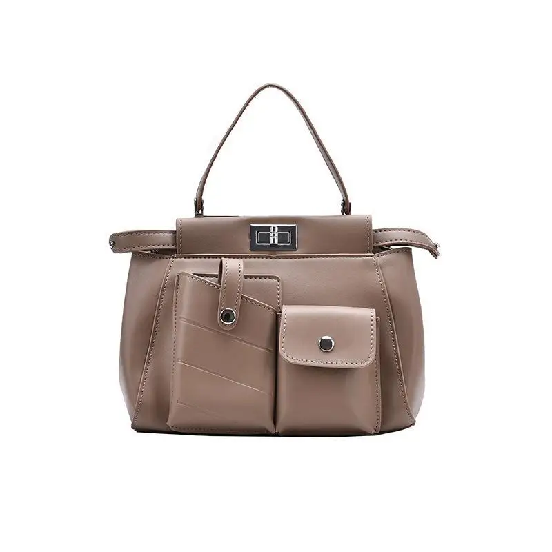 

New Female Autumn Texture Multi-Pocket Buckle Pocket Single Shoulder Bag High-Quality Korean Female Bag 2021 for Women Handbag