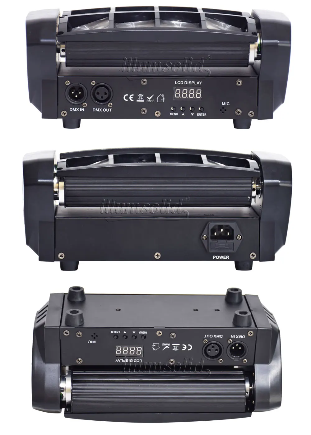Новое поступление 8x12 Вт Светодиодный светильник паук RGBW DMX512 Звуковое управление диско светильник s 2 шт./лот