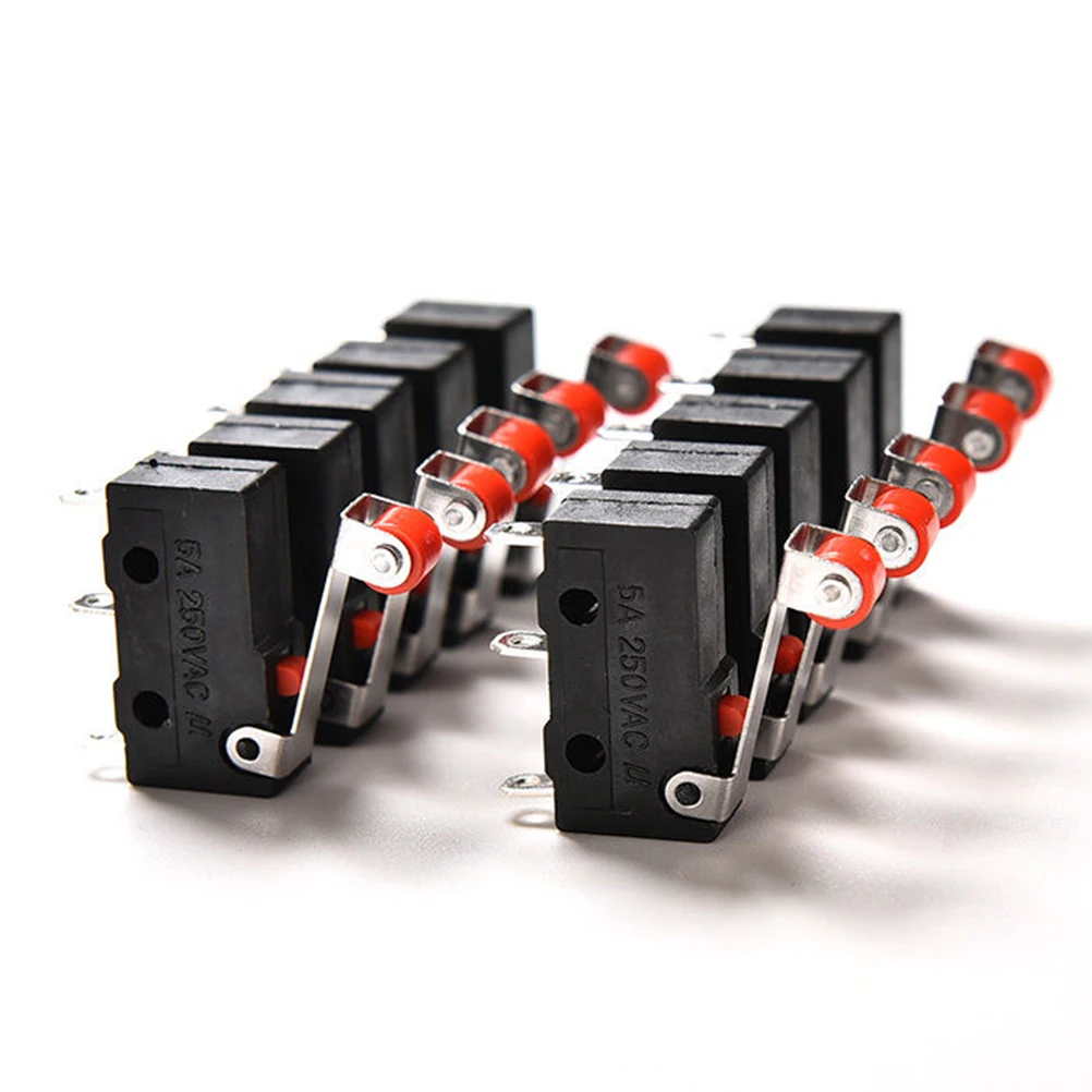 10 шт./компл. 5A 125 250V SPDT 1NO 1NC мгновенный роликовый рычаг с петлей тактовая микро
