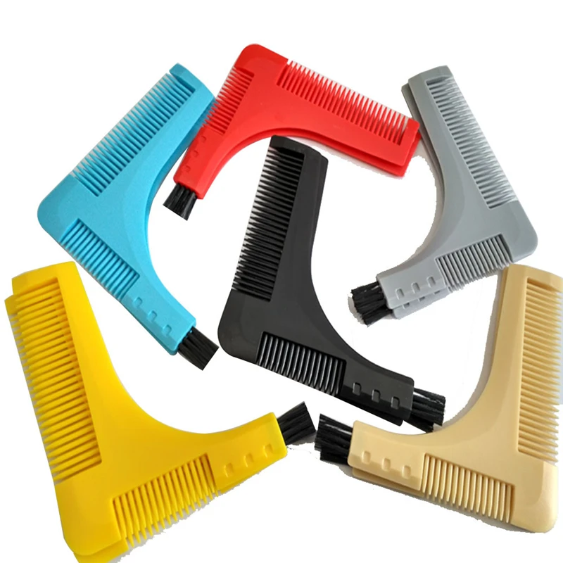 

6 Colors Men Beard Shaping Styling Template Comb Men's Beards Combs Beauty Tools for Hair Beard Trim Templates Hairstyles