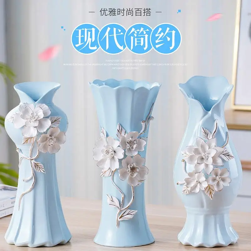 

Ceramic vase European style living room home accessories flower arrangement modern simple ornaments crafts TV cabinet furnishing