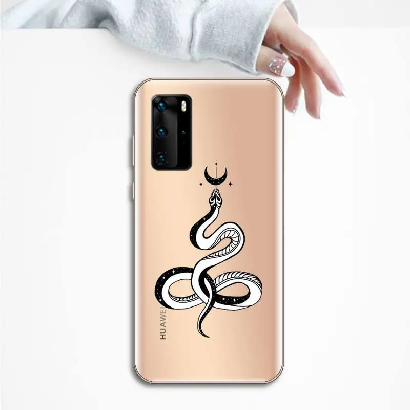 

animal black snake Terrible horror Phone Case Transparent for Huawei P honor 8 10i 20 30 40 smart 2019